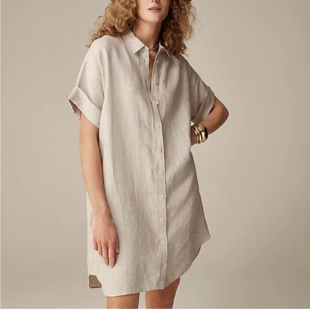 Relaxed-fit short-sleeve Baird McNutt Irish linen shirt-dress